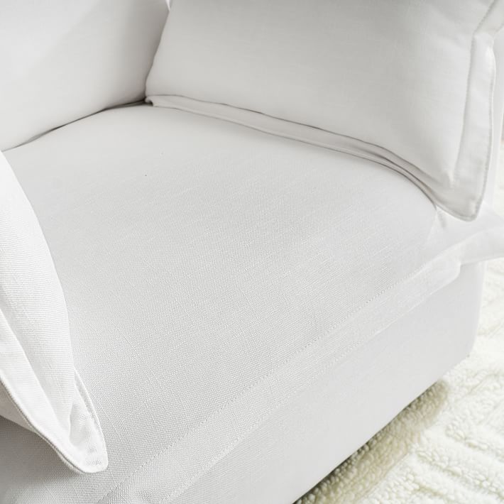 LinenBlend White Cara Swivel Chair Pottery Barn Teen