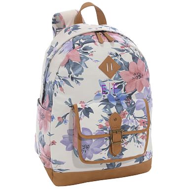 Northfield White Double Bloom Recycled Backpack, Large