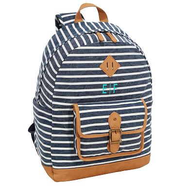 Northfield Navy Stripe Recycled Backpack, Large