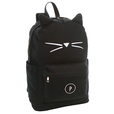 Emily & Meritt Black Kitty Recycled Backpack, Large