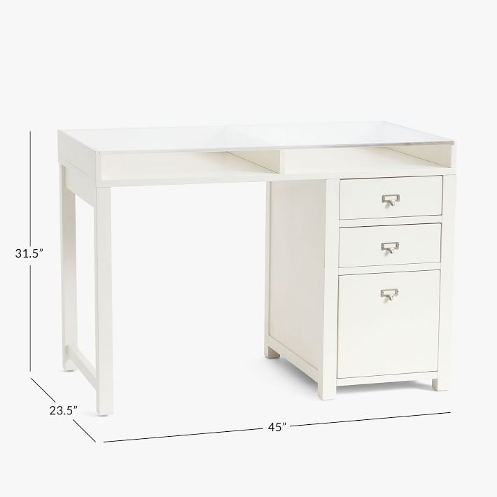 Customize-It Single Pedestal Acrylic Desk