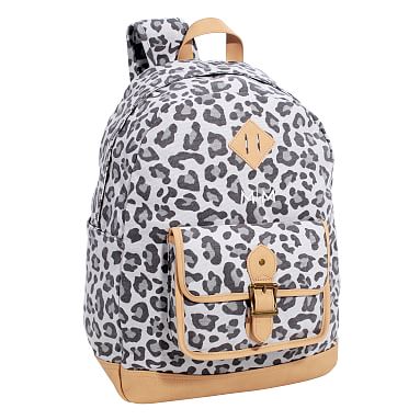 Northfield Leopard Recycled Backpack Large, Black/White