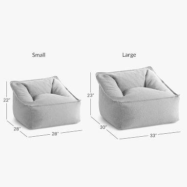 Chunky Boucle Mist Gray Modern Lounger | Pottery Barn Teen