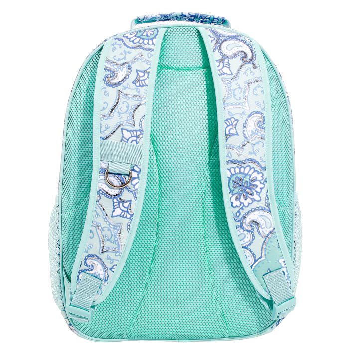 Gear-Up Aqua Silver Metallic Boho Medallion Backpack | Pottery Barn Teen