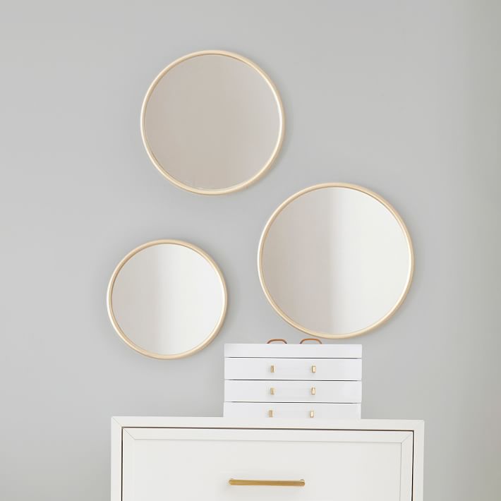No Nails Metal Framed Mirrors, Set of 3 Pottery Barn Teen