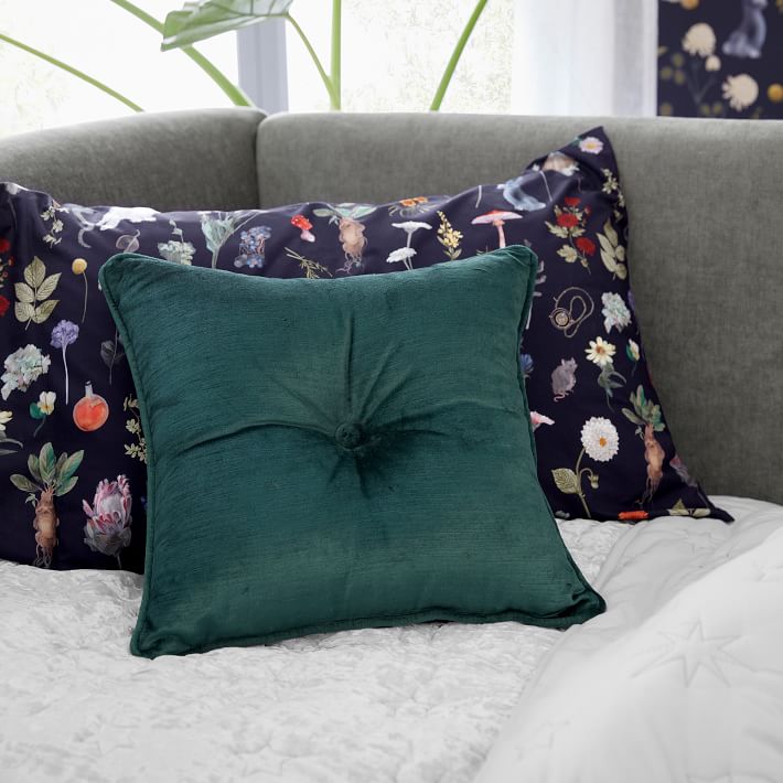 Upholstered Square Velvet Pillow Pottery Barn Teen