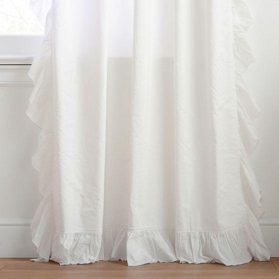 Ruffle Washed Cotton Curtain Pottery Barn Teen