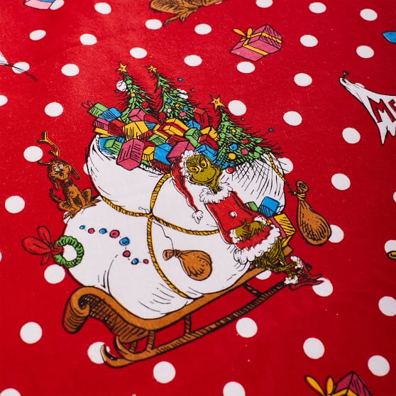 Grinch™ Flannel Dot Boys Duvet Cover + Sham Sale Pottery Barn Teen