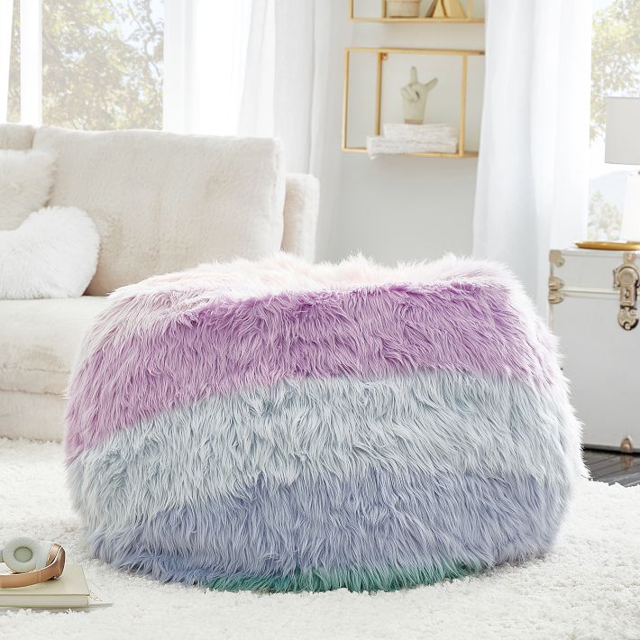 Jumbo Channel Rainbow Bean Bag Chair | Pottery Barn Teen