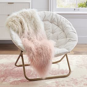 Monique Lhuillier Faux-Fur Ombre Throw Blanket | Pottery Barn Teen