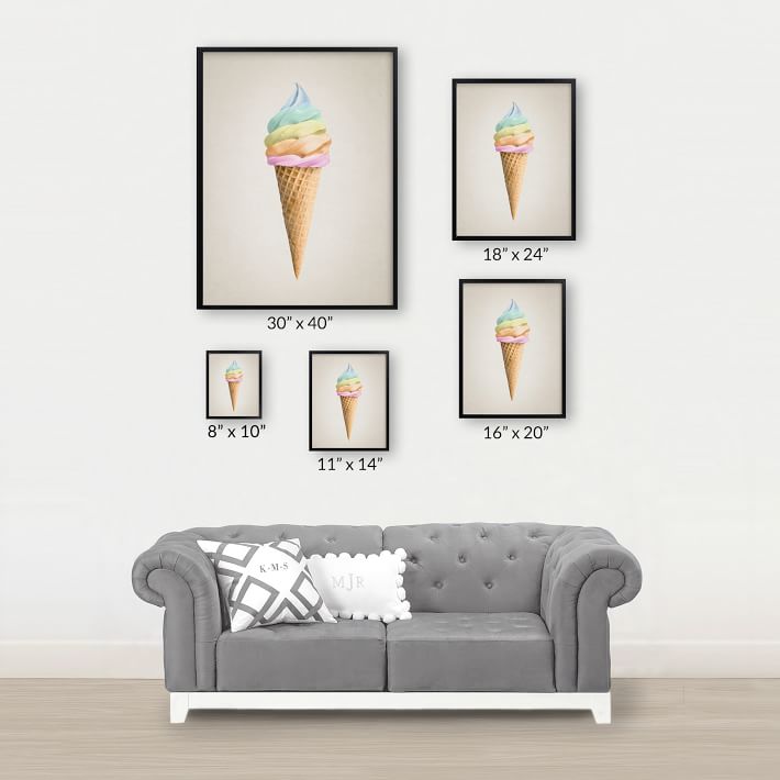 Minted® Rainbow Ice Cream Framed Art by Paola Benenati Pottery Barn Teen
