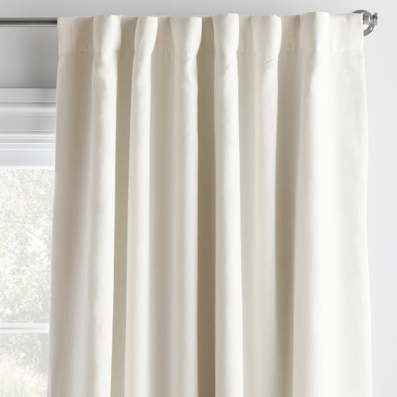 Belgian Linen Ruffle Blackout Curtain | Pottery Barn Teen