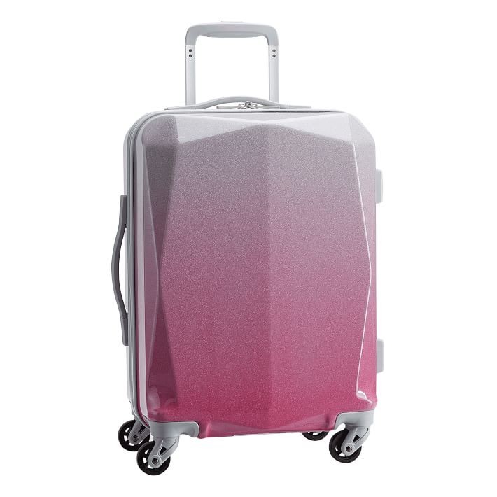 Monique Lhuillier Magenta Glitter Prism Carryon Luggage Pottery Barn