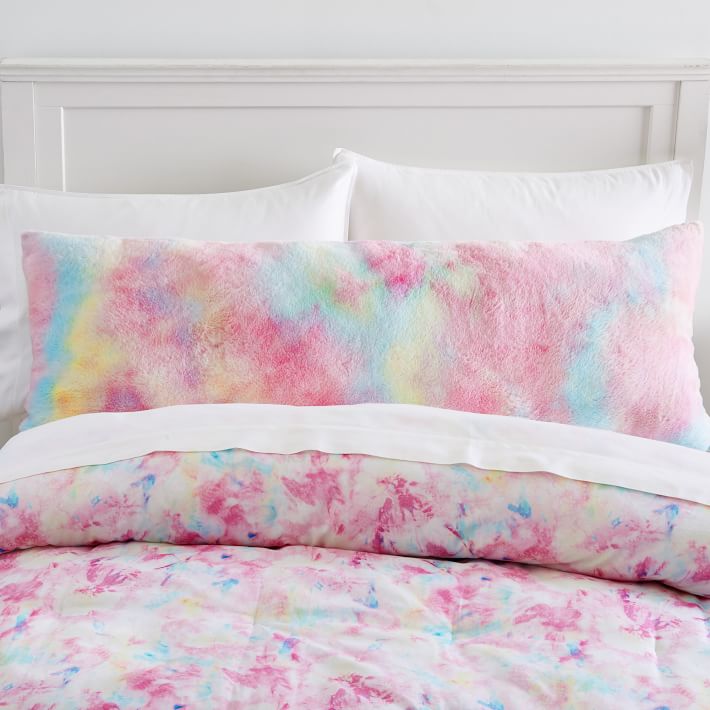 TieDye FauxFur Body Pillow Pottery Barn Teen