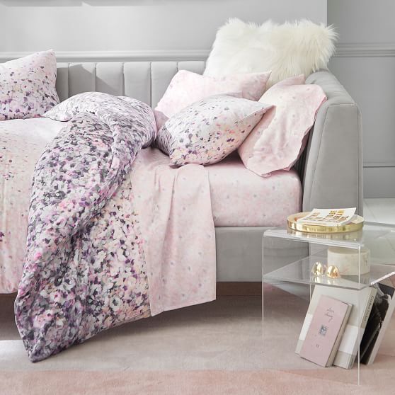 Monique Lhuillier Cherry Blossom Sateen Sheet Set Pottery Barn Teen