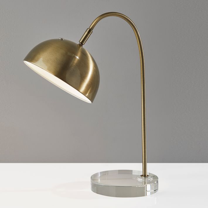 Sofia Dome Cordless Table Lamp, Brass