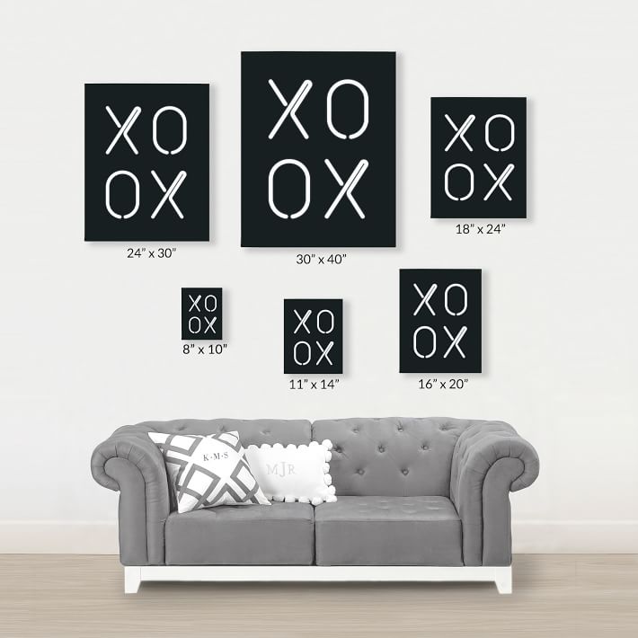Minted® Neon Series II XOXO Canvas Art by AK Graphics Pottery Barn Teen