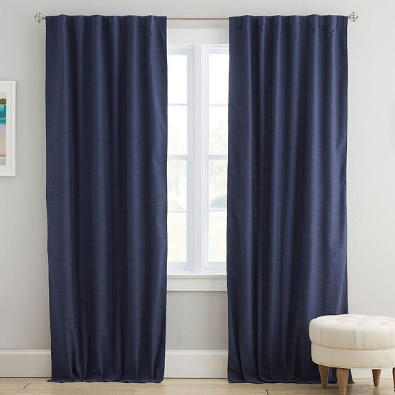 Evelyn Linen Blackout Curtain | Pottery Barn Teen