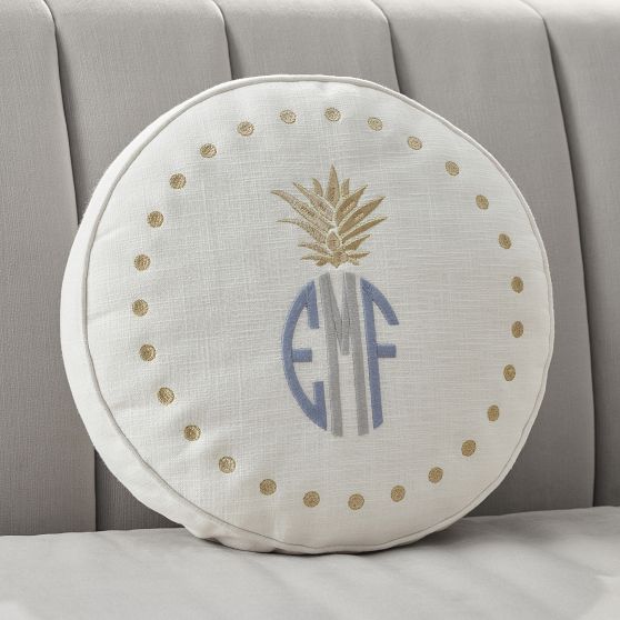 Pineapple Monogram Pillow Pottery Barn Teen
