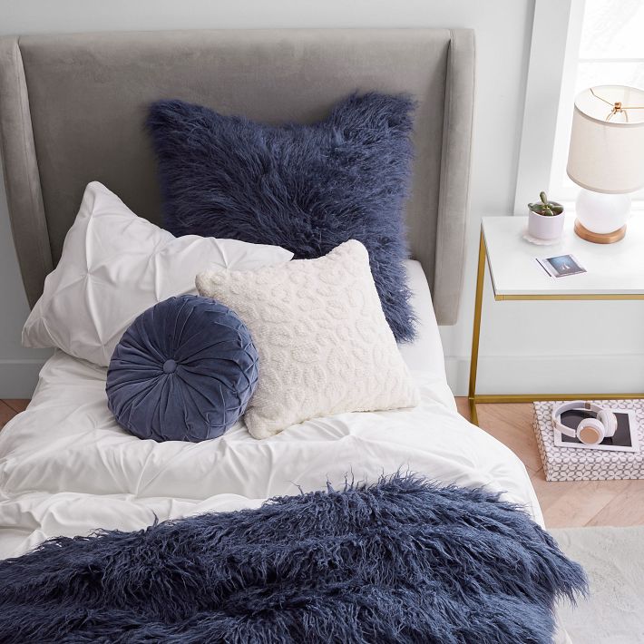 Fuzzy Oversized Throw Pillow - Shag Faux Fur Glam Decor - Plush