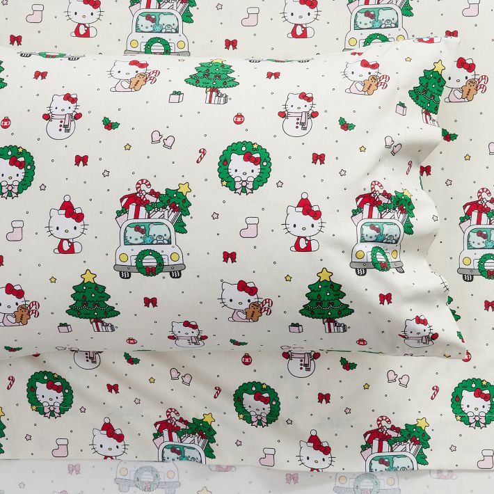 Hello Kitty&#174; Christmas Organic Flannel Sheet Set
