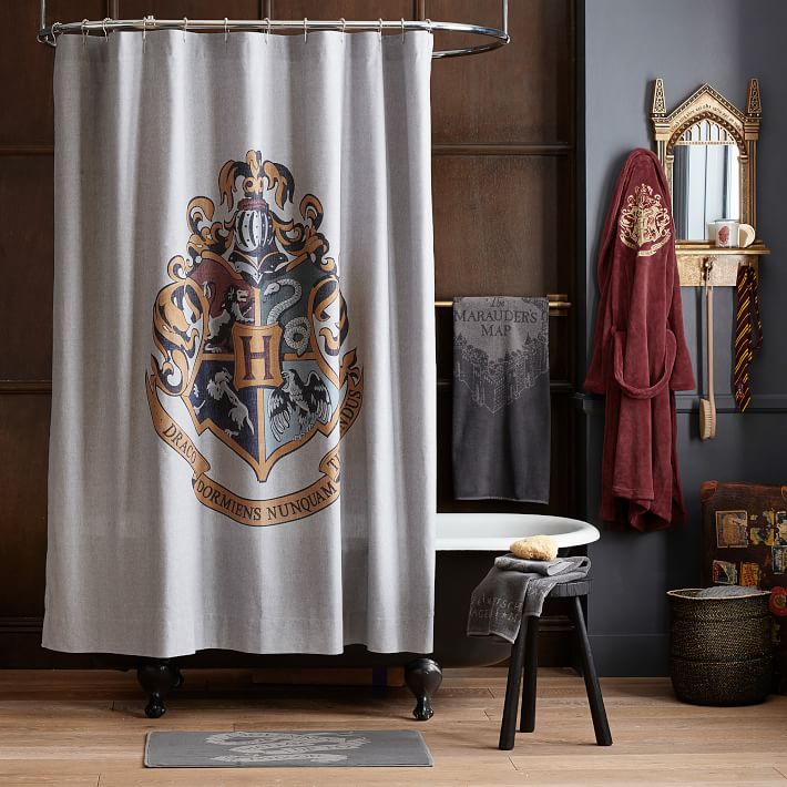 Harry Potter Bathroom Set 4PCS Shower Curtain Bath Mat Set Toilet