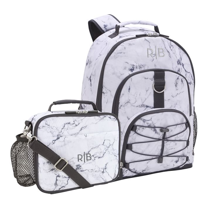 Marble Backpack Set For School Kids Teen Backpacks & Lunch Box