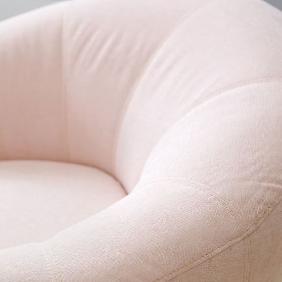 Chenille Washed Blush Groovy Swivel Chair Pottery Barn Teen