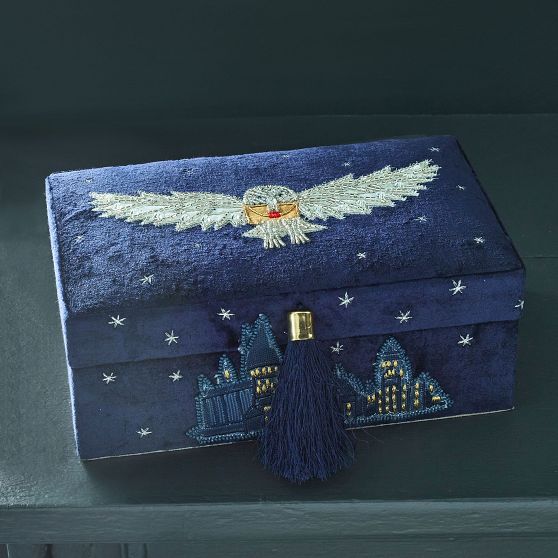 Harry Potter™ Hedwig™ Beaded Velvet Jewelry Box