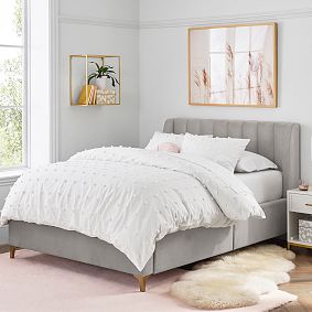 Avalon Channel Stitch Upholstered 4-Drawer Storage Bed | Pottery Barn Teen