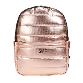 Jade Metallic Puffer Backpack