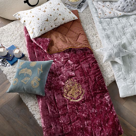 Harry Potter™ Hogwarts™ Crest Velvet Sleeping Bag | Pottery Barn Teen