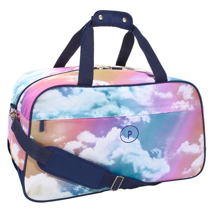 Pottery Barn Teen Jet-Set Rainbow Cloud Recycled Duffle Bag NWT GC Monogram