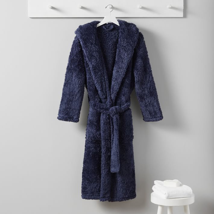 Navy 'Chambers® Hydrocotton Bathrobe with Piping  Williams sonoma home,  Spa like bathroom, Williams sonoma