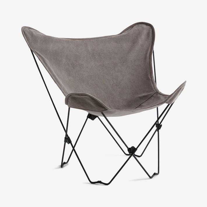 Enzyme Washed Canvas Grey Butterfly Chair