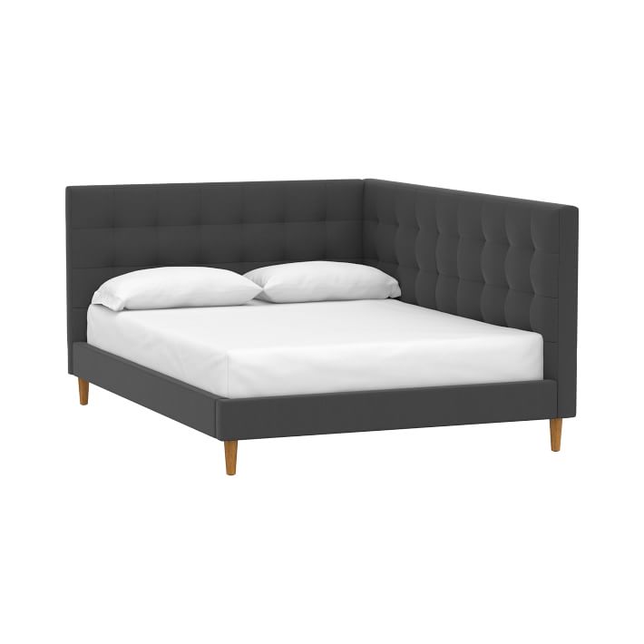 west elm x pbt Grid Tufted Corner Platform Bed