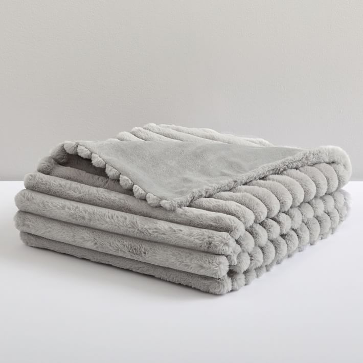 Channel Recycled FauxFur Throw Blanket Pottery Barn Teen