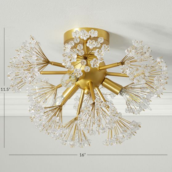 Monique Lhuillier Crystal Flowers Flush Mount | Pottery Barn Teen