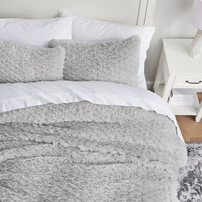 Cloud Faux-Fur Duvet Cover | Pottery Barn Teen