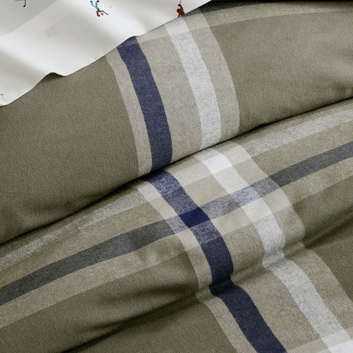 Xander Plaid Organic Flannel Duvet Cover Pottery Barn Teen