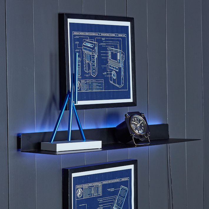 Backlit Wall Display Shelf - Black