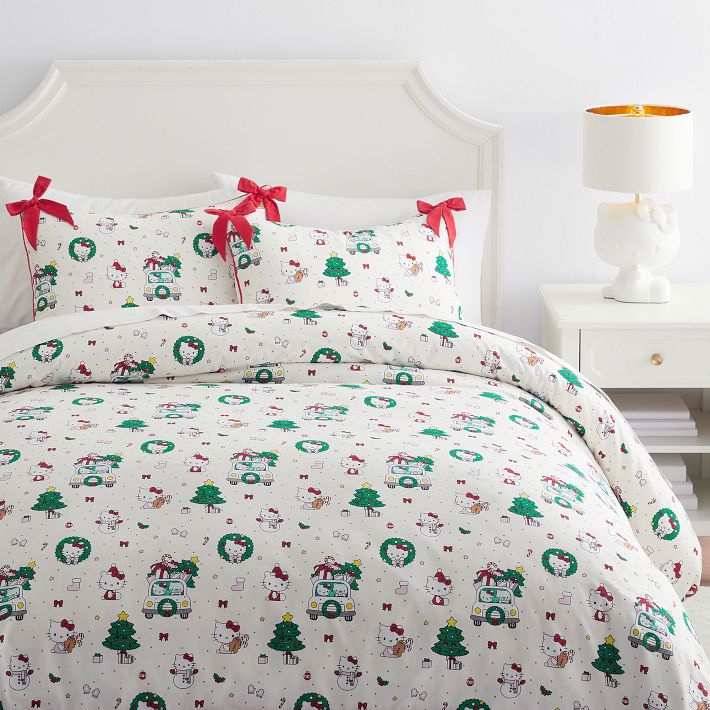 Hello Kitty&#174; Organic Flannel Holiday Duvet Cover