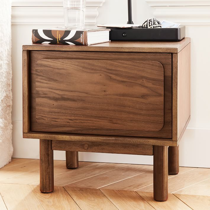 The Tee - Dark Walnut Stained Pine Side Table / Nightstand / Pot