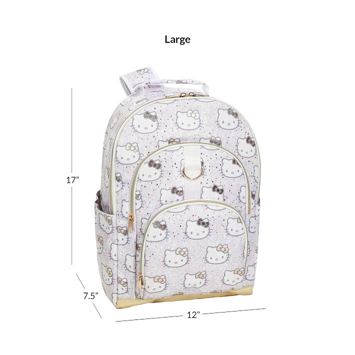 Sanrio Hello Kitty Heart School Backpack with 2 Compartments, 2 Side Pocket  and Adjustable Padded Shoulder Straps