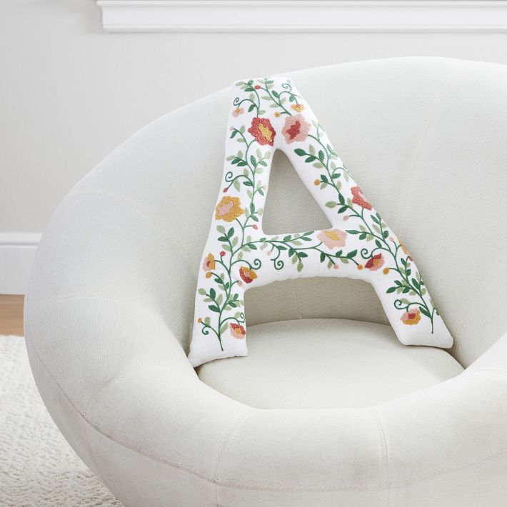 Floral Letter Shaped Pillow Pottery Barn Teen