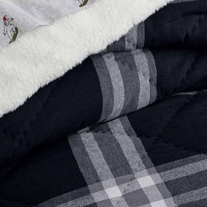 Xander Plaid Flannel Sherpa Back Comforter Pottery Barn Teen
