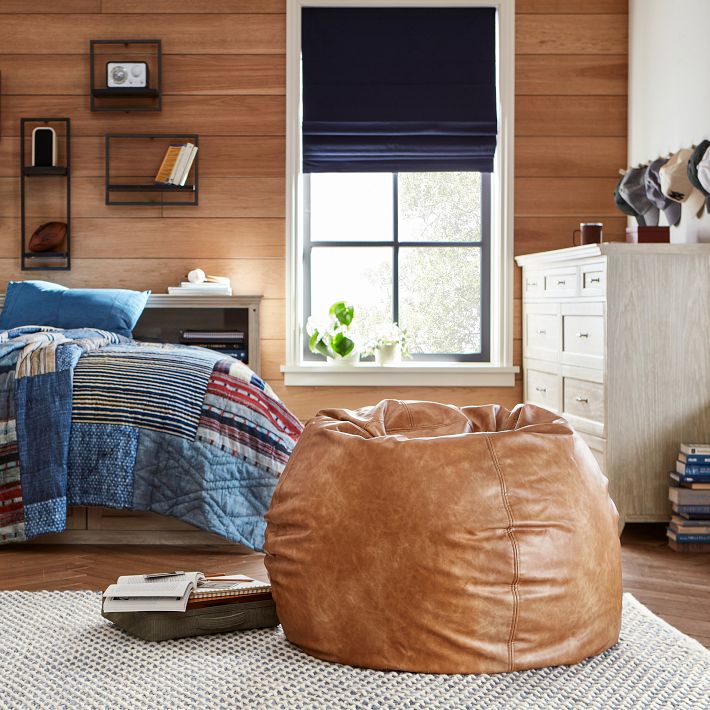 Faux Leather Caramel Bean Bag Chair