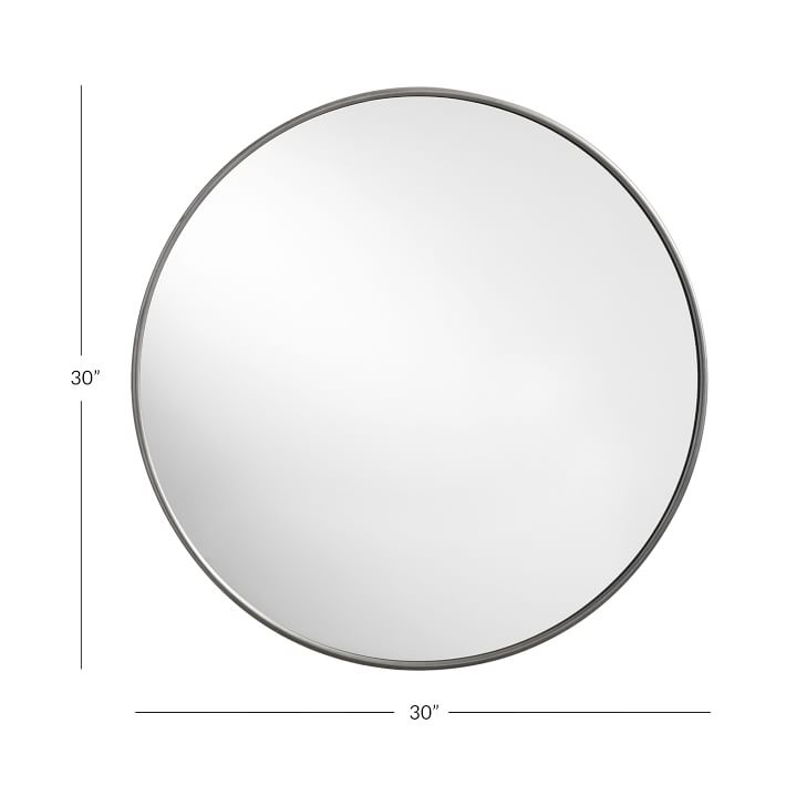 Metal Framed 30” Round Mirror