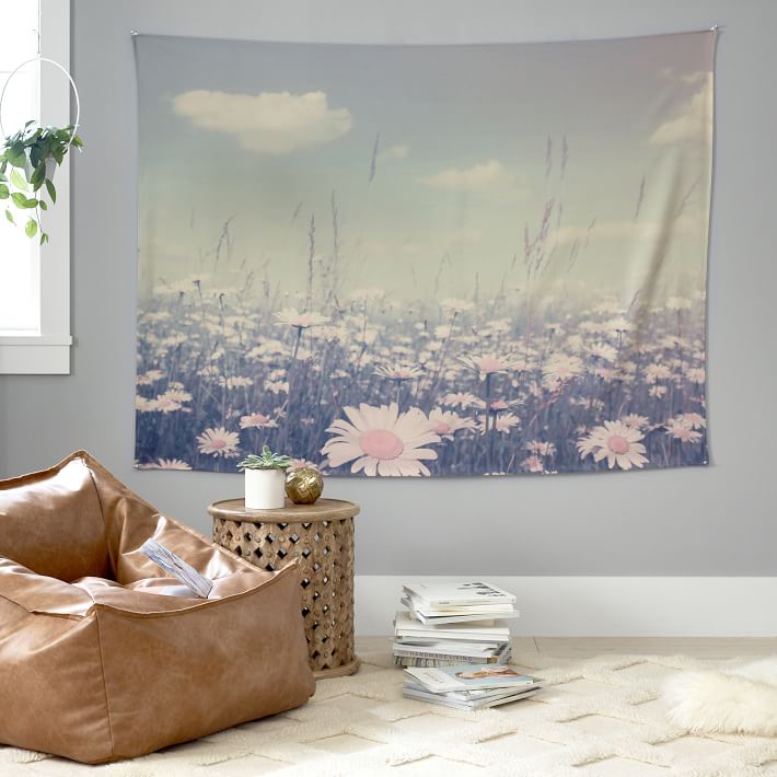 Watercolor Floral Recycled Tapestry