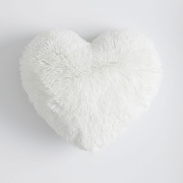 Fluffy Luxe Heart Pillow | Pottery Barn Teen